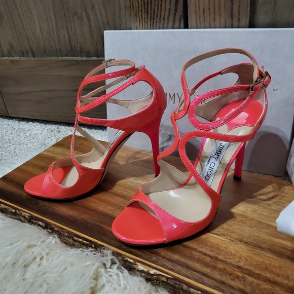 Jimmy Choo Neon Patent Azalea Fluo Heels - Picture 3 of 7